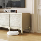 Mother of Pearl Beech Wood TV Console with French Lines and Mixed Storage