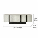 Mother of Pearl Cabinet With Sculpted Doors and Layered Storage Dimensions