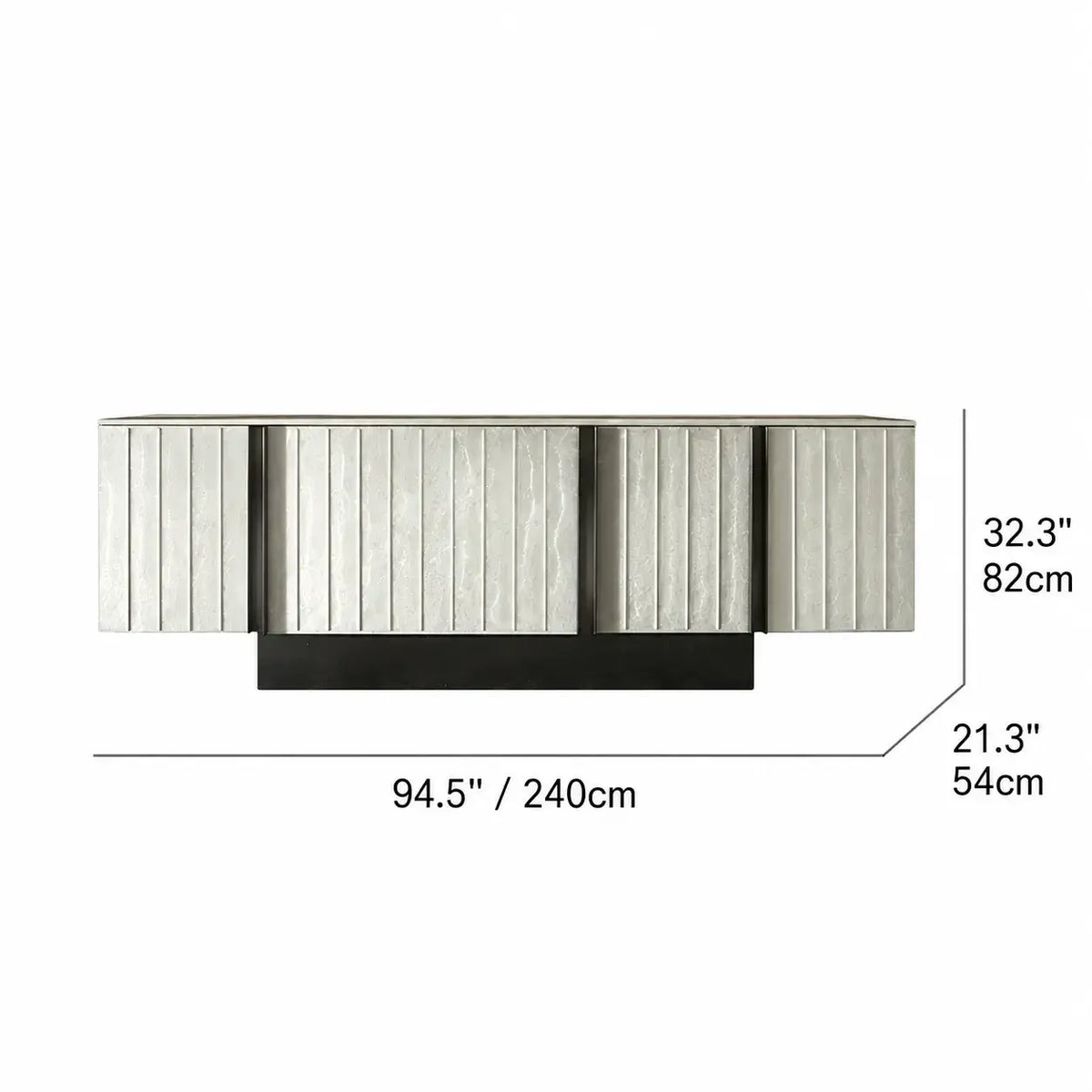 Mother of Pearl Cabinet With Sculpted Doors and Layered Storage Dimensions