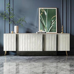 Mother of Pearl Cabinet With Sculpted Doors and Layered Storage Main Product Image