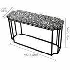 Mother of Pearl Console Table with Hand-Inlaid Floral Marquetry Dimensions