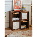 Mother of Pearl Inlay Walnut Modular Bookcase and Display Cabinet