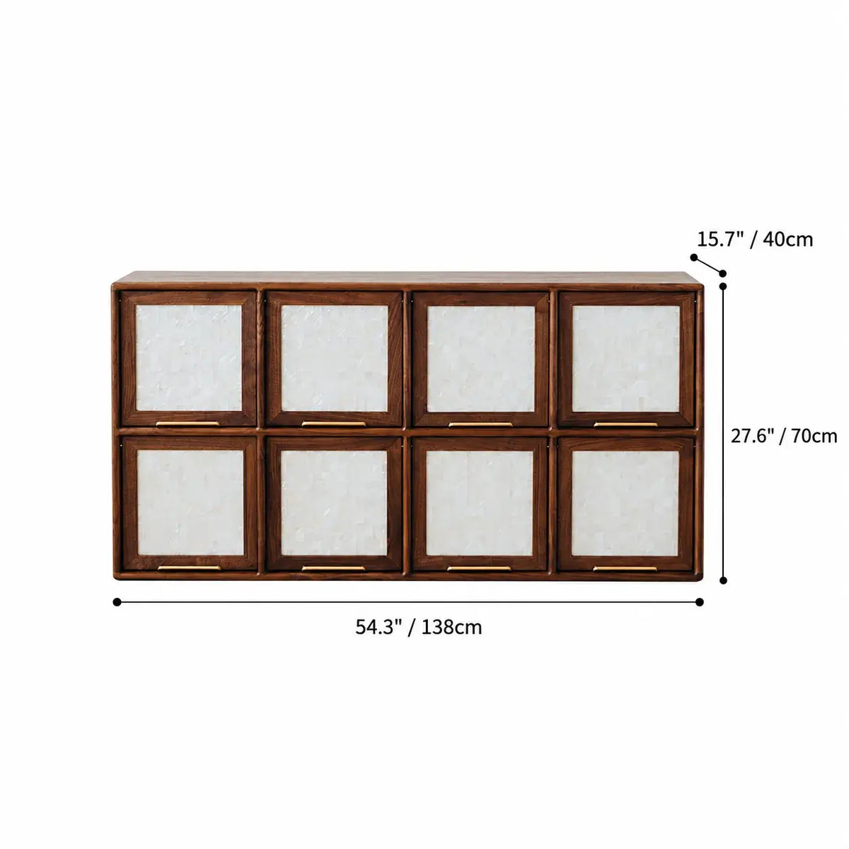 Mother of Pearl Inlay Walnut Modular Bookcase and Display Cabinet
