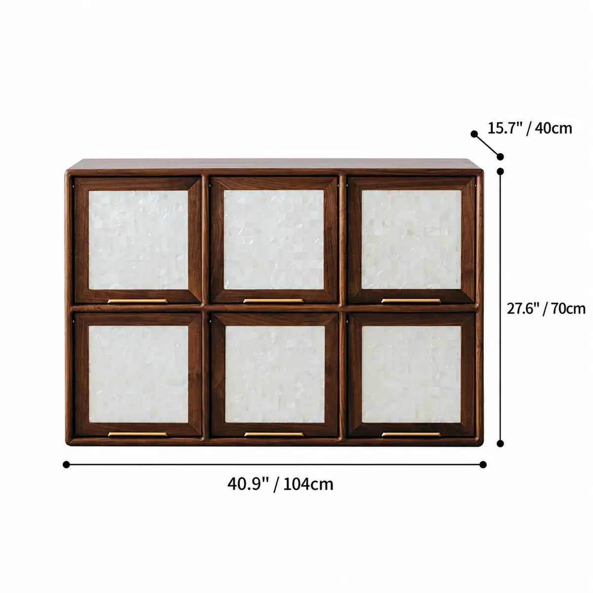Mother of Pearl Inlay Walnut Modular Bookcase and Display Cabinet
