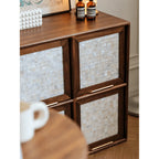 Mother of Pearl Inlay Walnut Modular Bookcase and Display Cabinet