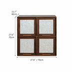 Mother of Pearl Inlay Walnut Modular Bookcase and Display Cabinet