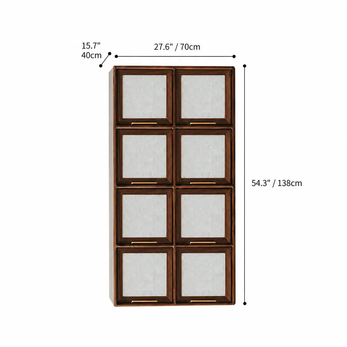 Mother of Pearl Inlay Walnut Modular Bookcase and Display Cabinet