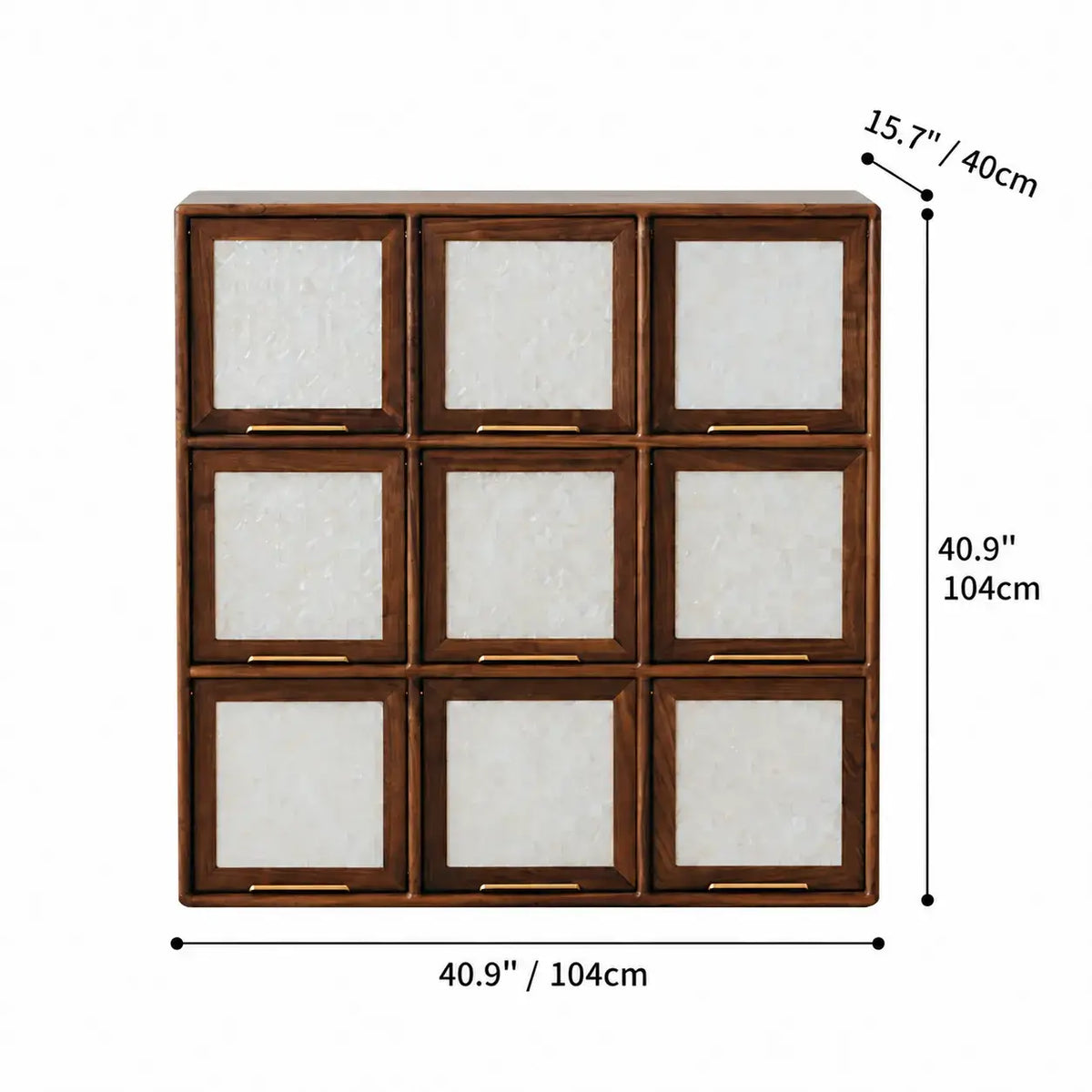 Mother of Pearl Inlay Walnut Modular Bookcase and Display Cabinet