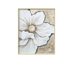 Mother of Pearl Wall Art Diptych, Sculpted Floral Panels in Soft Gold