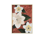Mother of Pearl Wall Art Floral Triptych, Textured Handcrafted Gold Frame Series