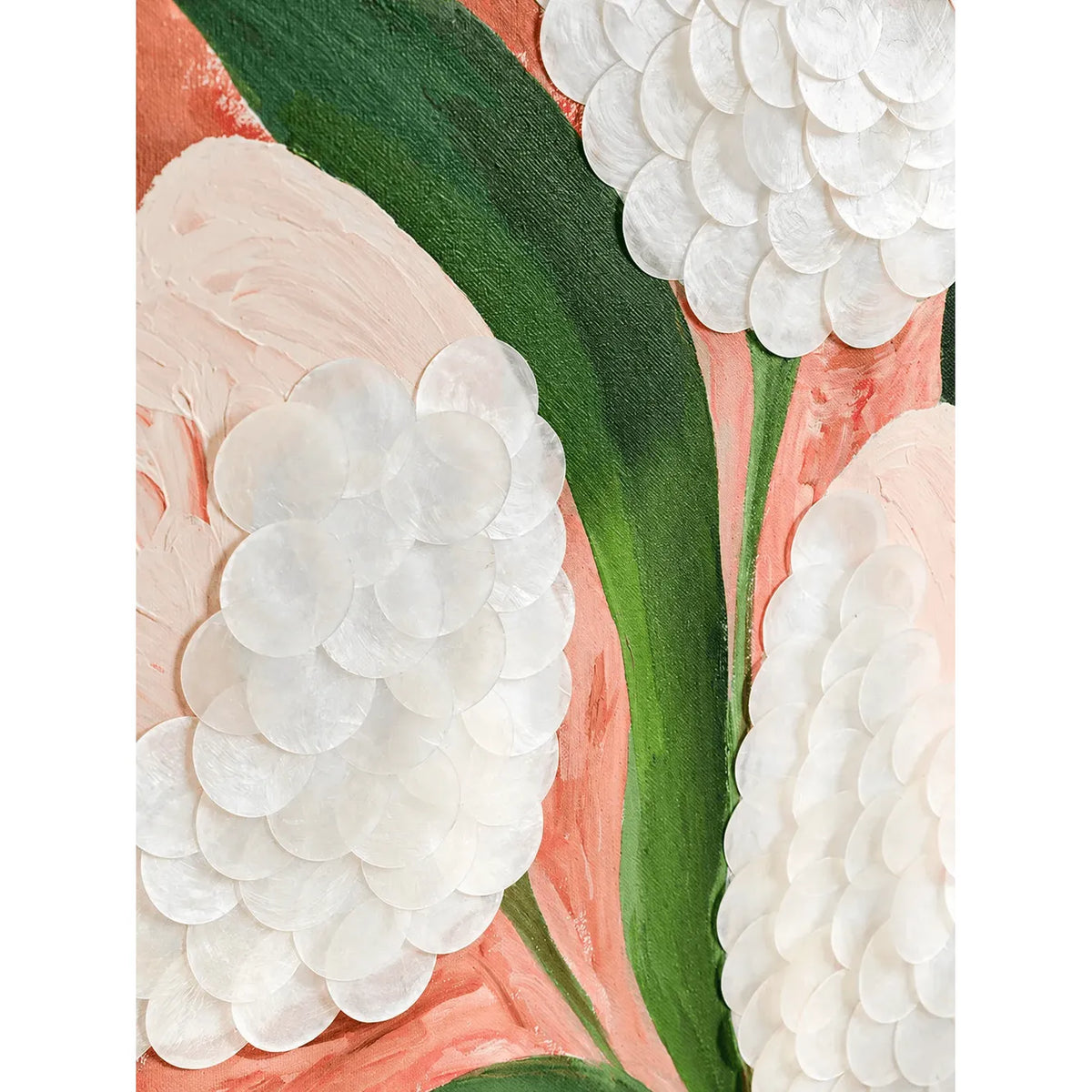 Mother of Pearl Wall Art Floral Triptych, Textured Handcrafted Gold Frame Series