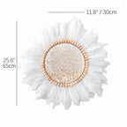Mother of Pearl Wall Art, Handmade Feather Sunburst Decor Series