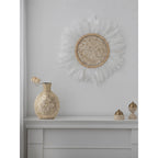 Mother of Pearl Wall Art, Handmade Feather Sunburst Decor Series