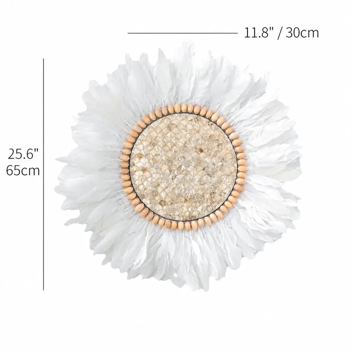 Mother of Pearl Wall Art, Handmade Feather Sunburst Decor Series