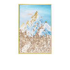 Mother of Pearl Wall Art, Layered Alpine Texture in Blue and Gold