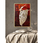 Mother of Pearl Wall Art, Layered Ballet Figure Panel With Gold Frame
