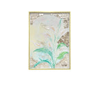 Mother of Pearl Wall Art, Textured Floral Panels with Gold Frame