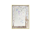 Mother of Pearl Wall Art, Textured Floral Panels with Gold Frame
