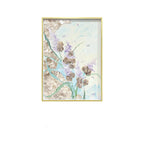 Mother of Pearl Wall Art, Textured Floral Panels with Gold Frame