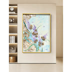 Mother of Pearl Wall Art, Textured Floral Panels with Gold Frame