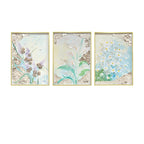 Mother of Pearl Wall Art, Textured Floral Panels with Gold Frame