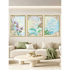 Mother of Pearl Wall Art, Textured Floral Panels with Gold Frame Main Product Image