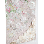 Mother of Pearl Wall Art, Textured Floral Relief for Serene Luxe Interiors