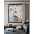 Mother of Pearl Wall Art Triptych, Handcrafted Floral Relief Panels