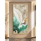 Mother of Pearl Wall Art with Layered Leaf Motif, Gold Frame Elegance Main Product Image