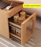 Multi-Function Coffee Table With Saddle Leather Surface