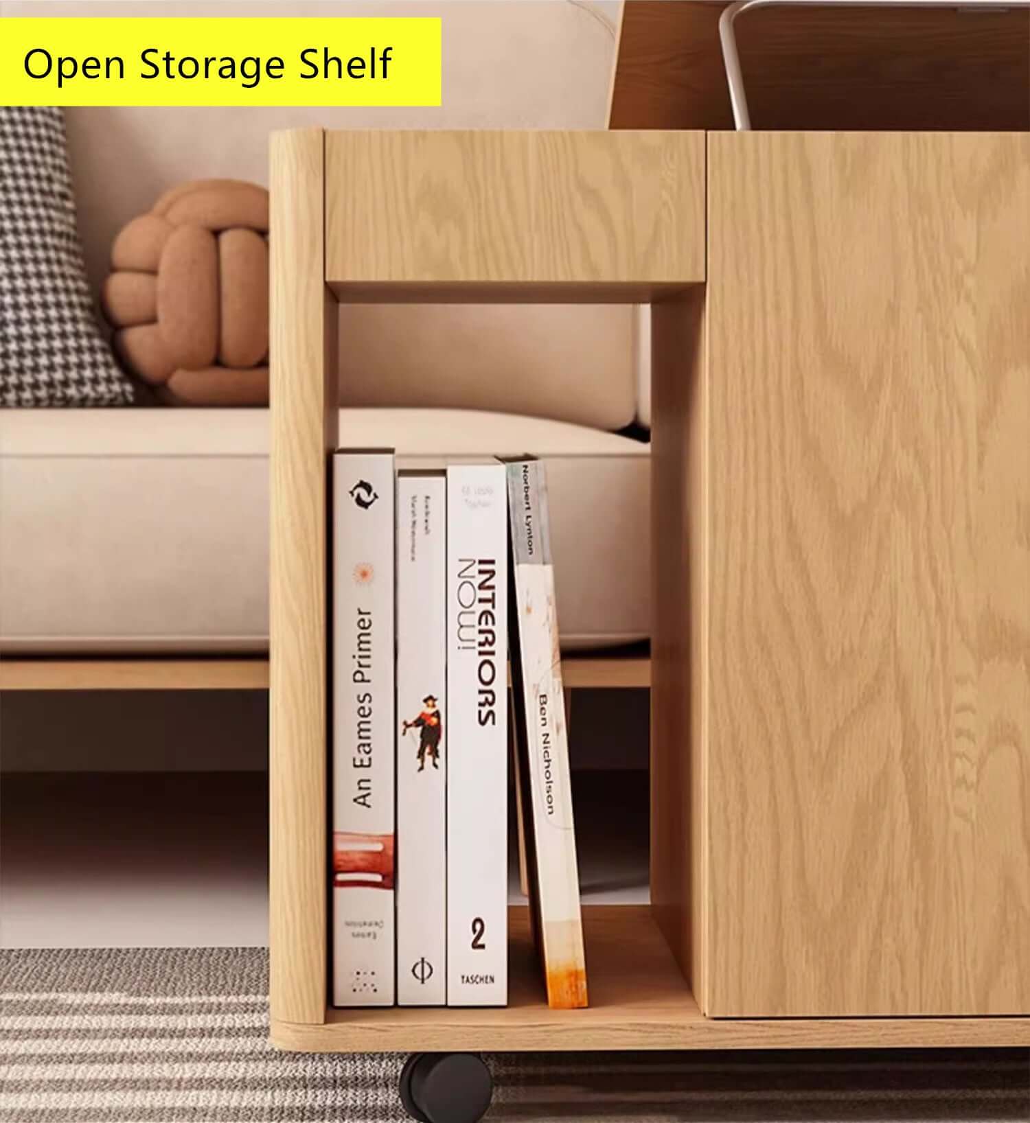 Multi-Function Coffee Table With Saddle Leather Surface