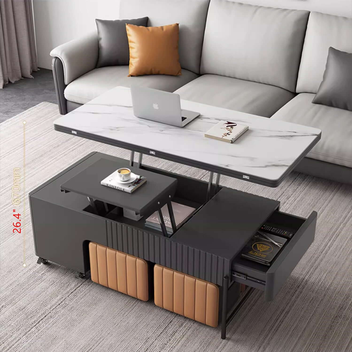Multi-Function Lifting Coffee Table With Storage