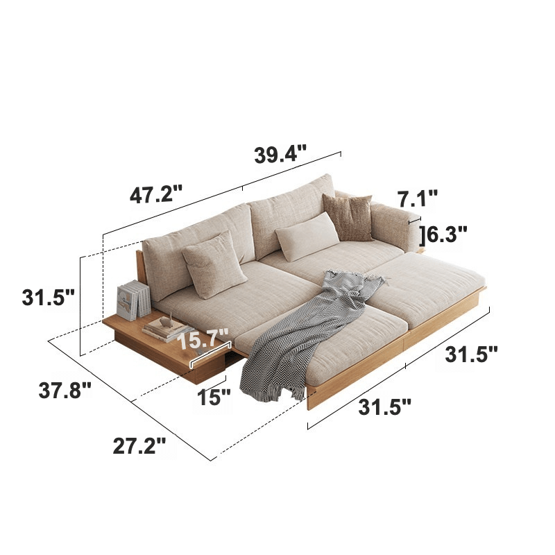 Multi-Functional Sofa Bed with Storage - Simple and Elegant Dimensions