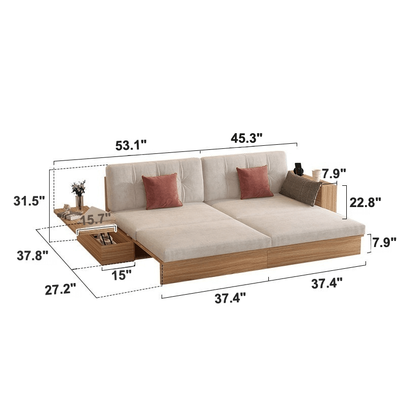 Multi-Functional Sofa Bed with Storage - Simple and Elegant Dimensions