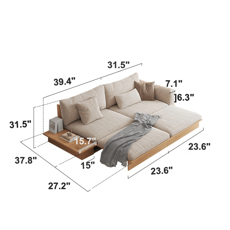 Multi-Functional Sofa Bed with Storage - Simple and Elegant Dimensions