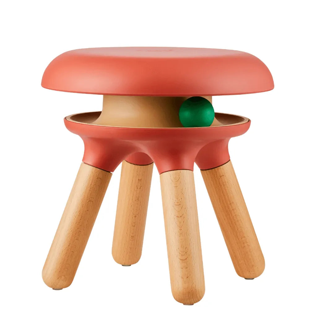 Multifunctional Pet-Friendly Accent Chair Stool With Orbital Cat Play Ring