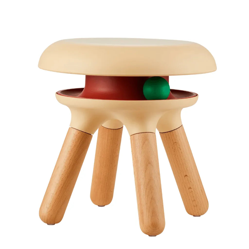 Multifunctional Pet-Friendly Accent Chair Stool With Orbital Cat Play Ring