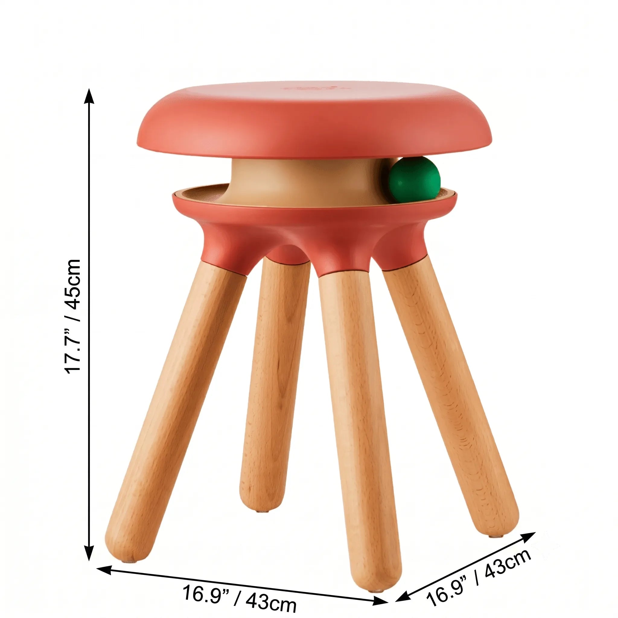 Multifunctional Pet-Friendly Accent Chair Stool With Orbital Cat Play Ring Dimensions