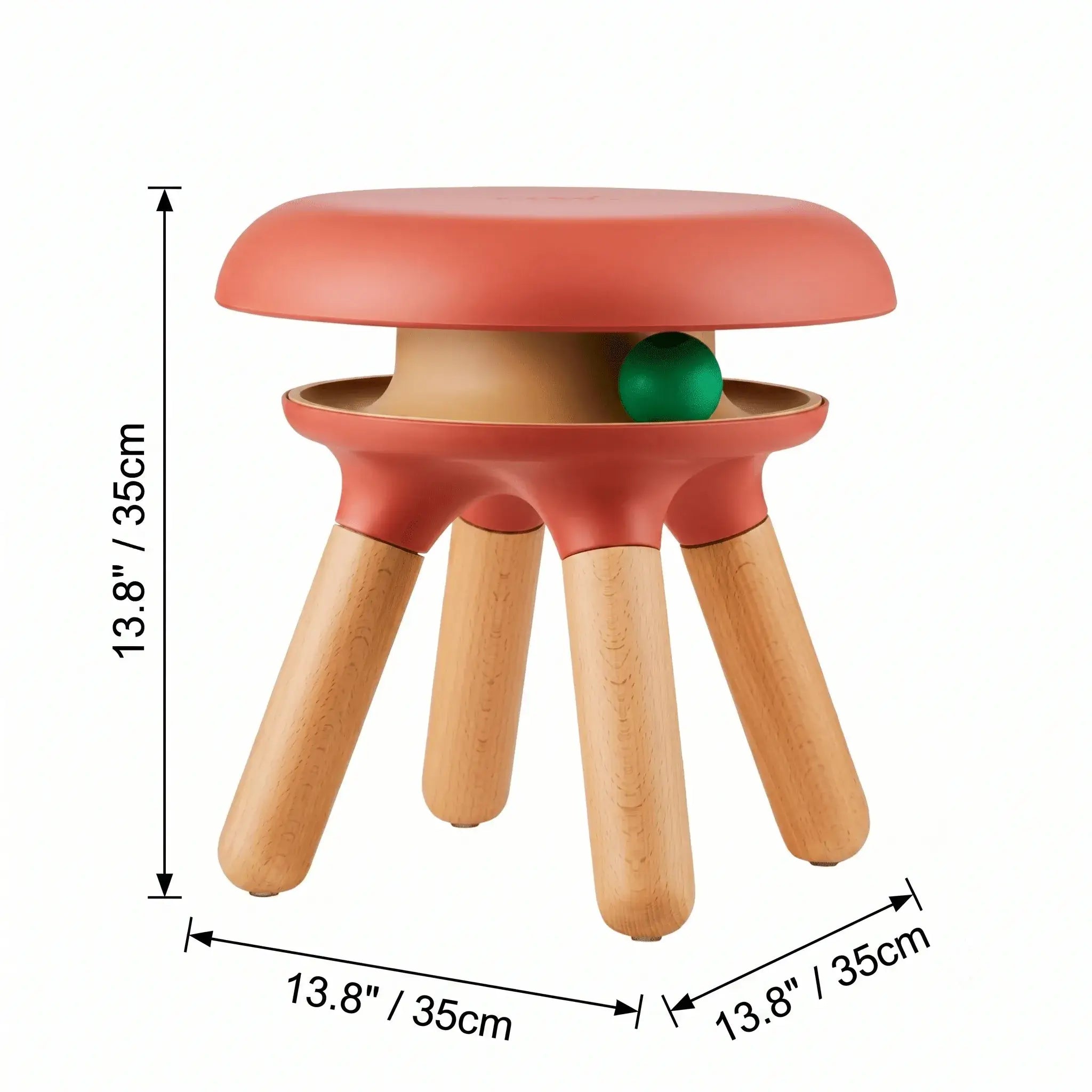 Multifunctional Pet-Friendly Accent Chair Stool With Orbital Cat Play Ring Dimensions