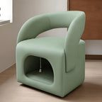 Multifunctional Pet-Friendly Accent Chair With Hidden Cat Nook and Casters