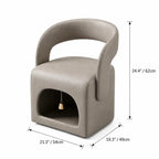 Multifunctional Pet-Friendly Accent Chair With Hidden Cat Nook and Casters Dimensions