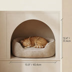 Multifunctional Pet-Friendly Cabinet With Vertical Storage and Cream Wood Detail