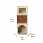 Multifunctional Pet-Friendly Cabinet With Vertical Storage and Cream Wood Detail Dimensions