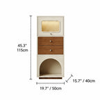Multifunctional Pet-Friendly Cabinet With Vertical Storage and Cream Wood Detail Dimensions