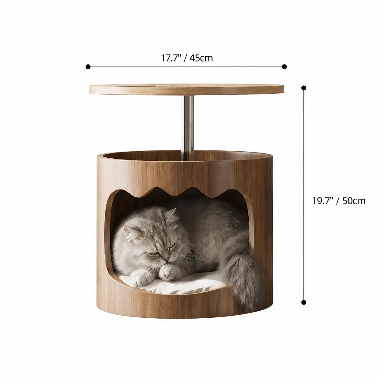 Multifunctional Pet-Friendly Coffee Table and Side Table Set, Sculptural Walnut Round Nesting Design