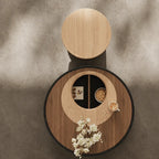 Multifunctional Pet-Friendly Coffee Table and Side Table Set, Sculptural Walnut Round Nesting Design