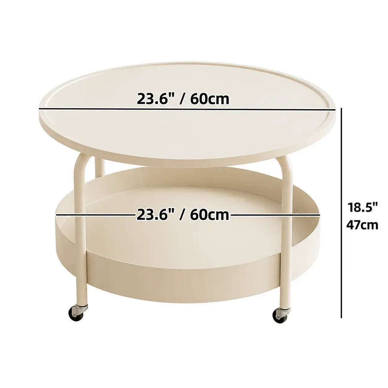 Multifunctional Pet-Friendly Coffee Table With Tiered Round Nest and Casters