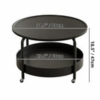 Multifunctional Pet-Friendly Coffee Table With Tiered Round Nest and Casters