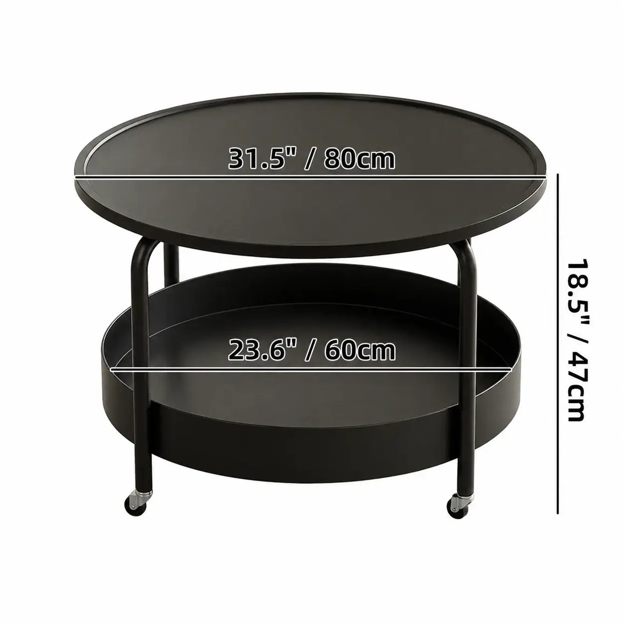 Multifunctional Pet-Friendly Coffee Table With Tiered Round Nest and Casters