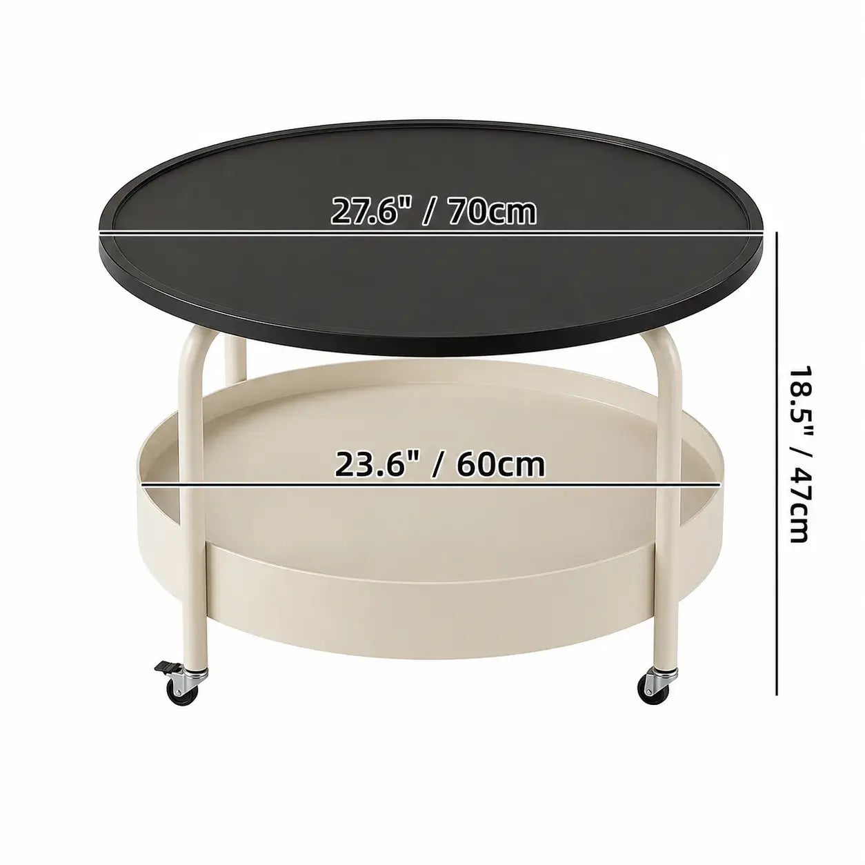 Multifunctional Pet-Friendly Coffee Table With Tiered Round Nest and Casters